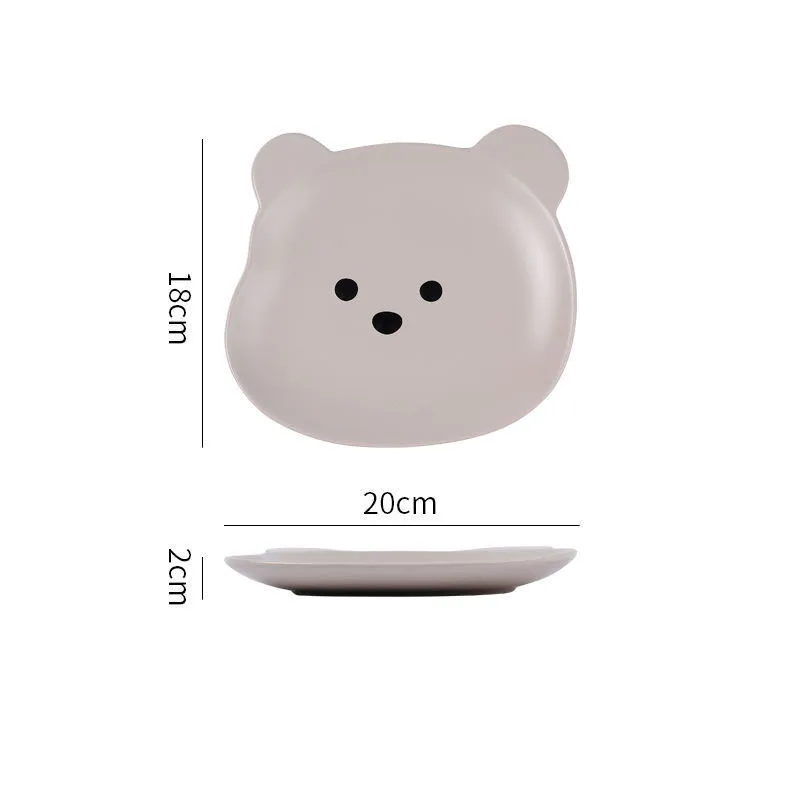 Home Cartoon Cute Bear-shaped Dinner Plate – image 4