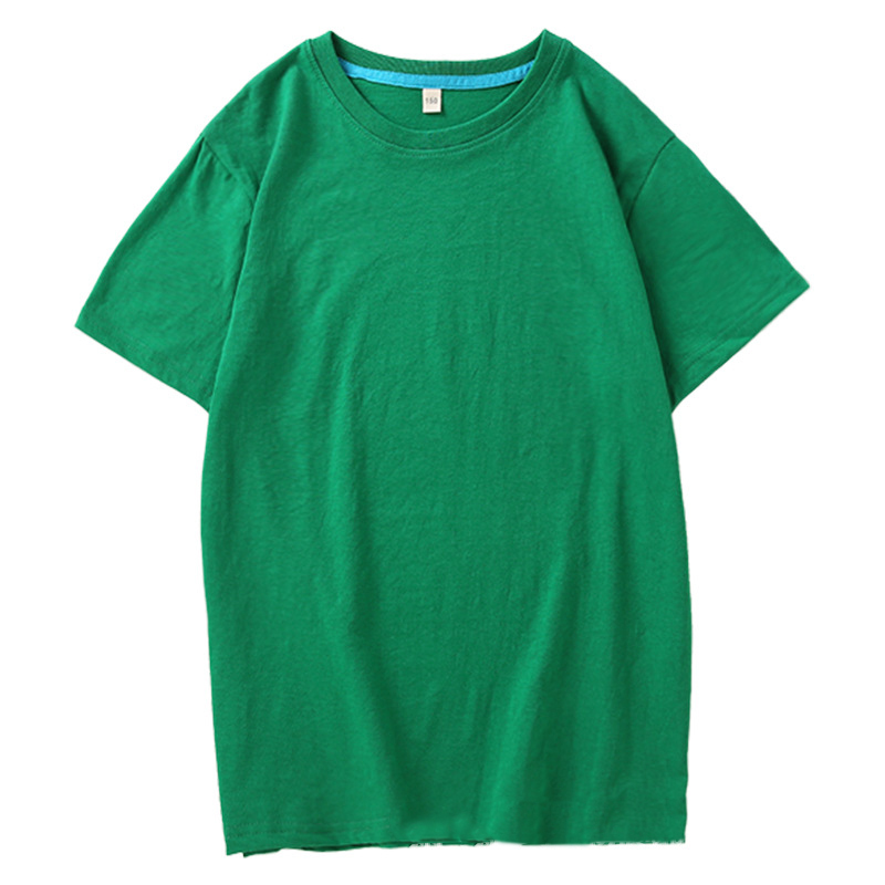 Children's T Combed Cotton Blank Solid Color Loose Round Neck Short Sleeve