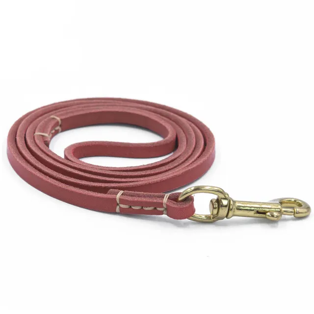Genuine Leather Dog Leash Quality Handmade Durable Soft Pet Walking Leads Rope Red - Shop at LoveMi