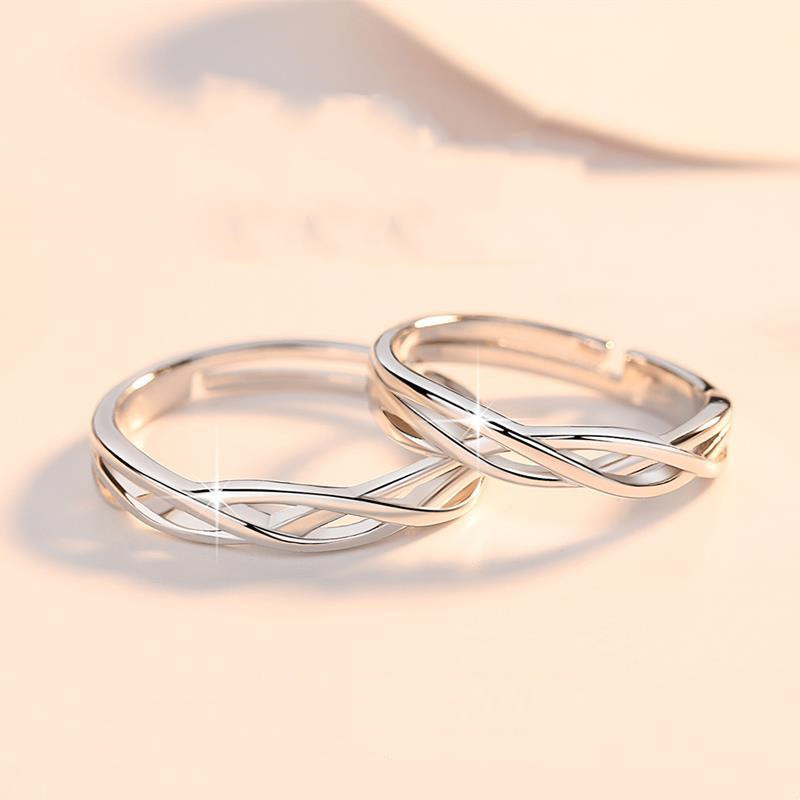 Title 12, Fine Silver Platinum Plated Adjustable Ring