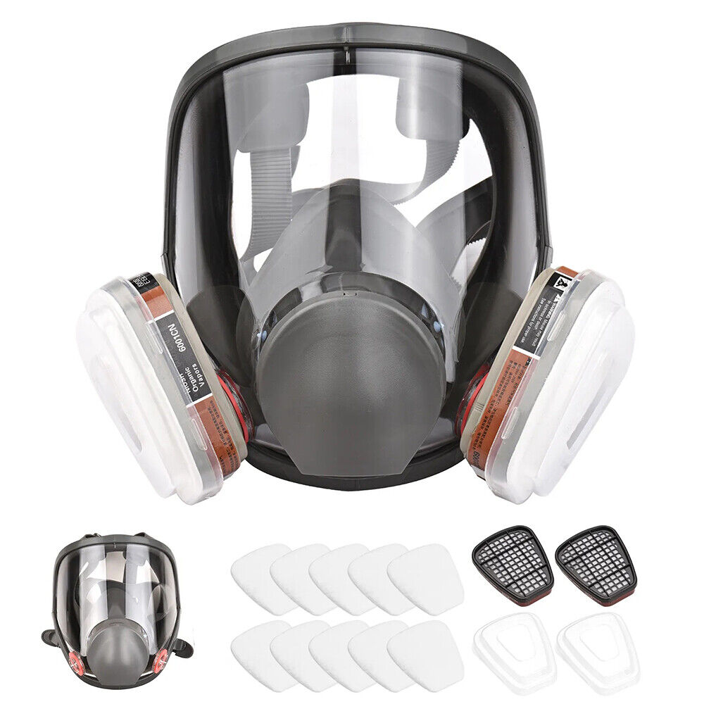 6800 Full Face 15 IN 1 Gas Mask Chemical Vapor Paint Spray Respirator 95 Filter 7