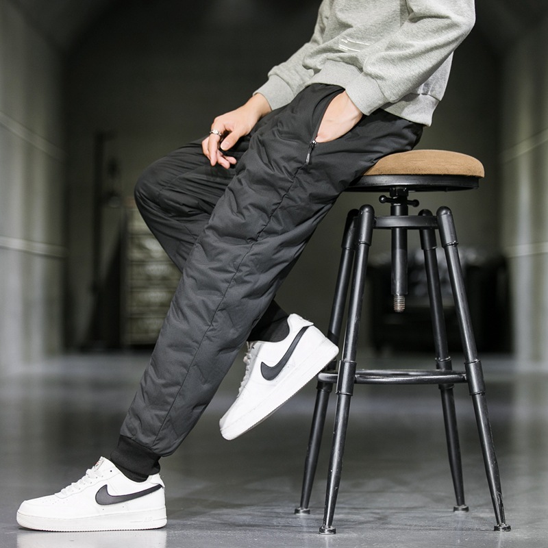 Thickened Outdoor Warm Plus Size Casual Pants White Duck Down Trendy Men's Clothing