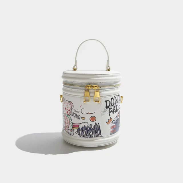 Women's Summer New Niche Graffiti Messenger Bag White - Shop at LoveMi