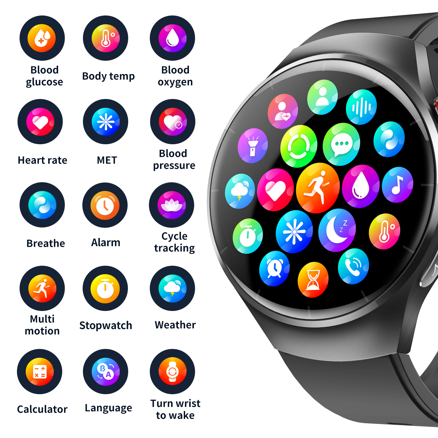 Fashion Smart Watch For Men Women Healthy Mornitoring Ips Screen Fitness Tracker With Bluetooth Call IP67 Waterproof Heart Rate Sleep SpO2 Monitor Pedometer Multiple Sports For Android IOS
