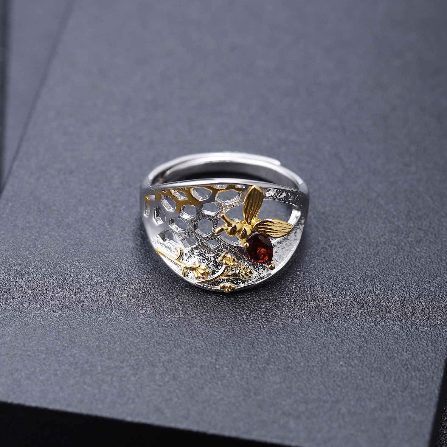 Designer Natural Wind Opening Adjustable Ring