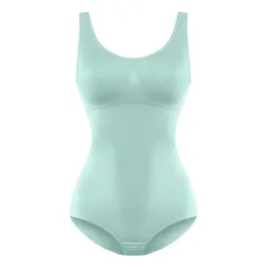 Plus Size Stretch Body Shaper Pants High Waist Lightweight Abdominal - Green - View 1
