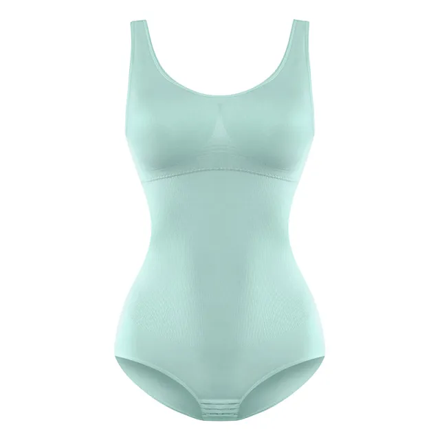 Plus Size Stretch Body Shaper Pants High Waist Lightweight Abdominal Green - Shop at LoveMi