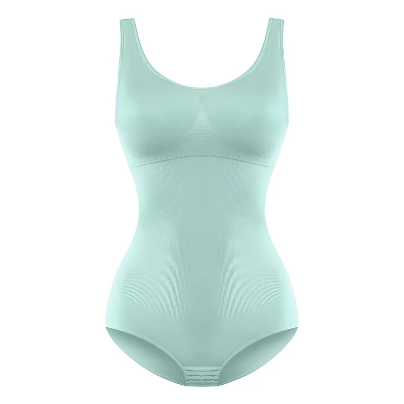 Plus Size Stretch Body Shaper Pants High Waist Lightweight Abdominal - Green