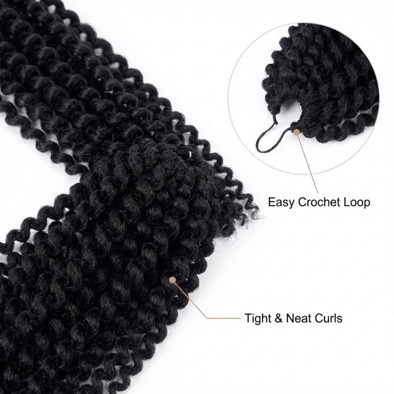 Water Wave Crochet Braiding Hair LongBohemian Curly Style Suitable For... 7