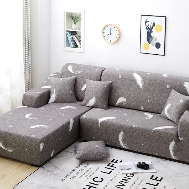 Four Seasons Elastic Sofa Cushion Leather Snowflake Grey Feather - Shop at LoveMi