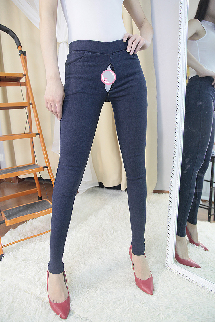 Fashion Personality Dating Full Zip Pants Women Navy - Shop at LoveMi