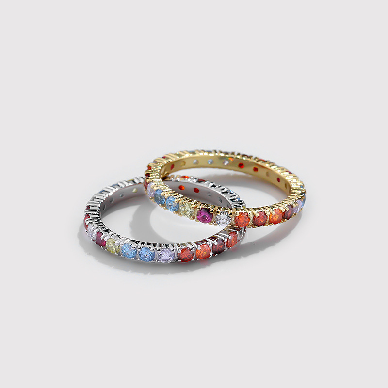 Sterling Silver Jewelry Net Red Color Diamond Ring Female Index Finger