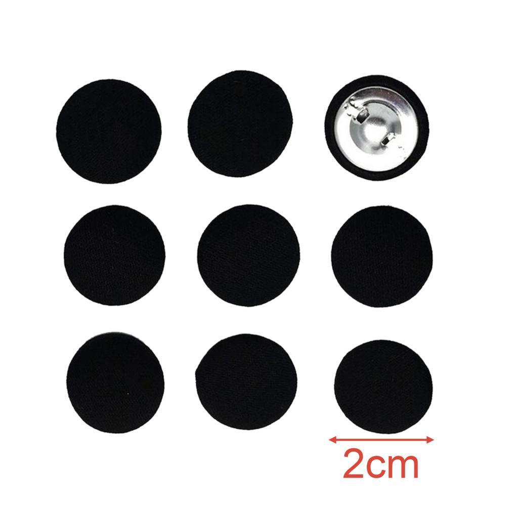 10pcs Cotton Fabric Covered Buttons Sewing Accessories For Garment Black — image 5