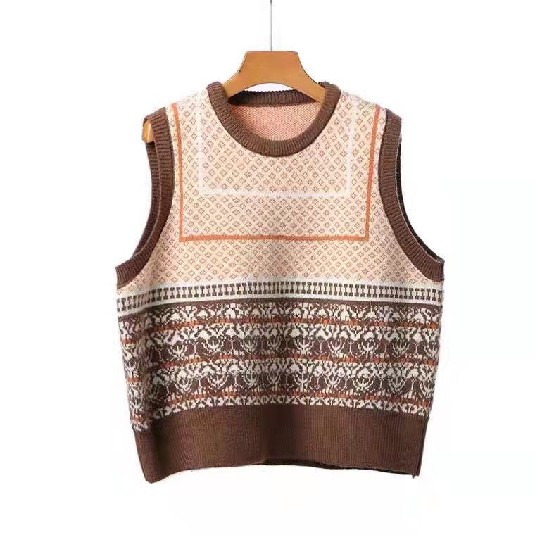 Sweet Sleeveless Outer Pullover Sweater Top Light Curry - Shop at LoveMi