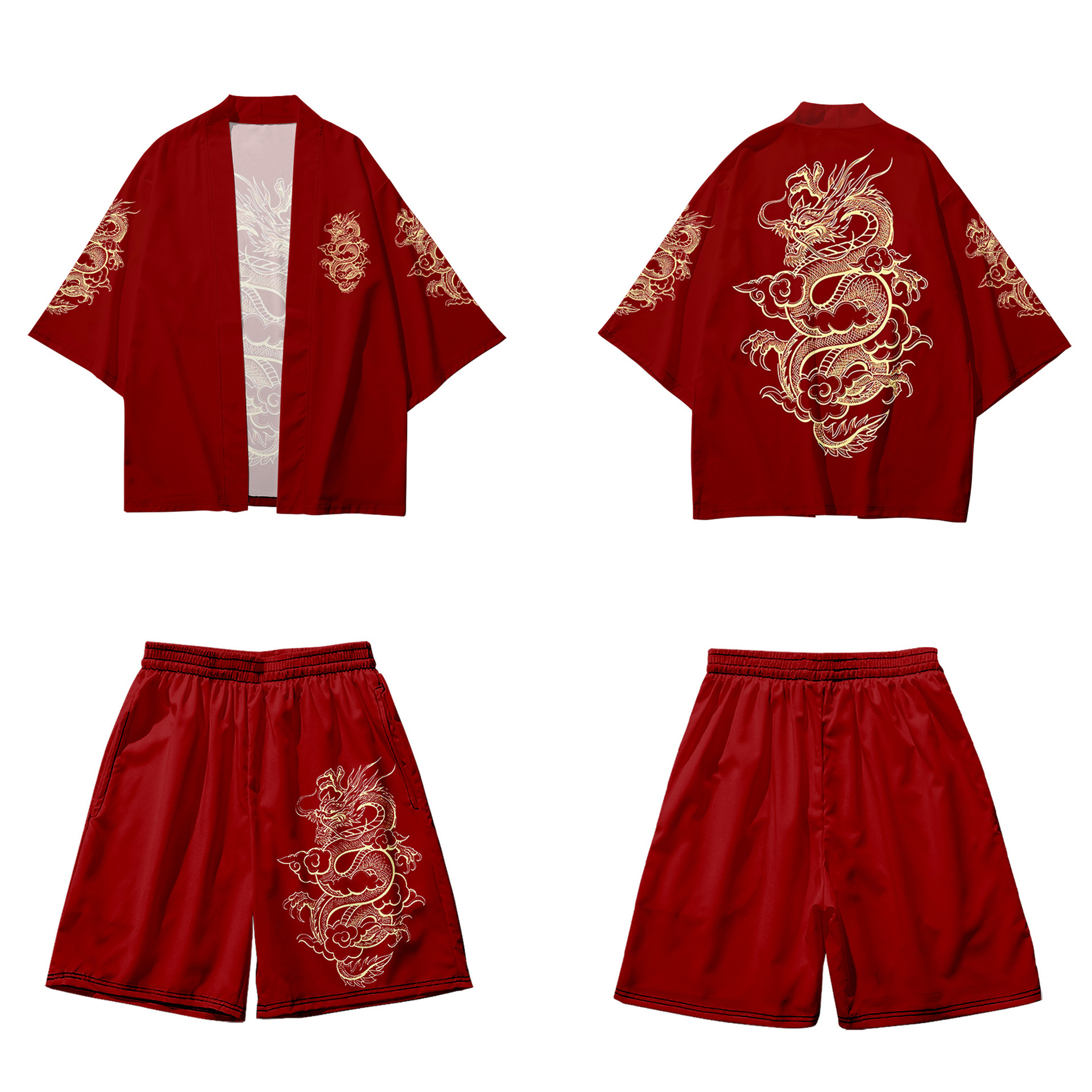 Title 6, Klasyczny kardigan kimono w stylu chińskim z na...