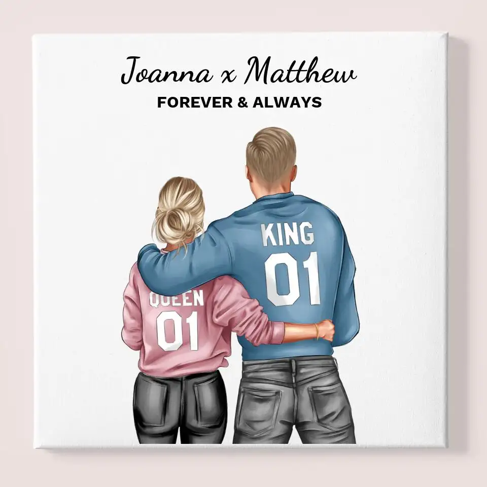 The King And Queen Couple's Framed Canvas