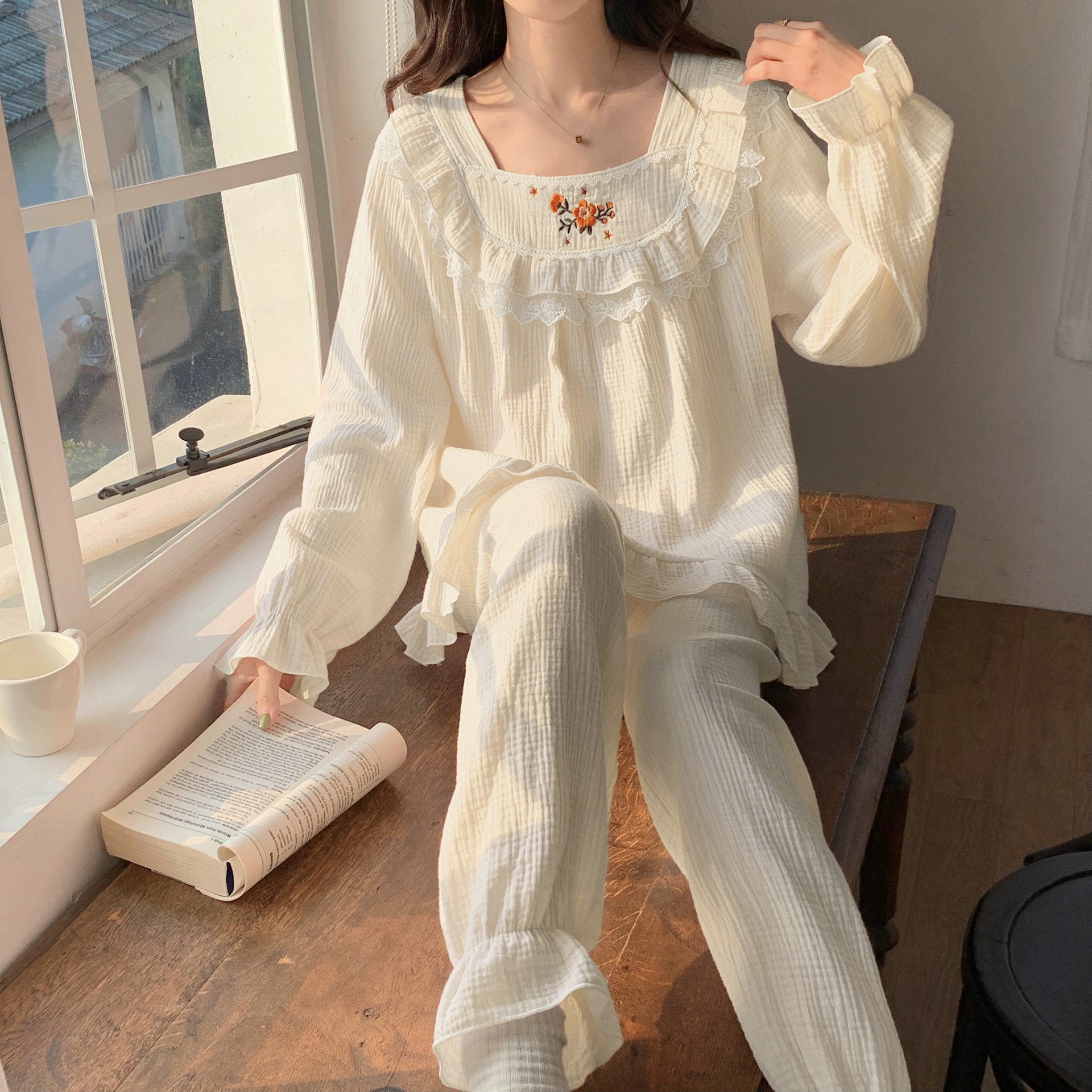 Title 5, Japanese Pastoral Long-sleeved Pajamas Women