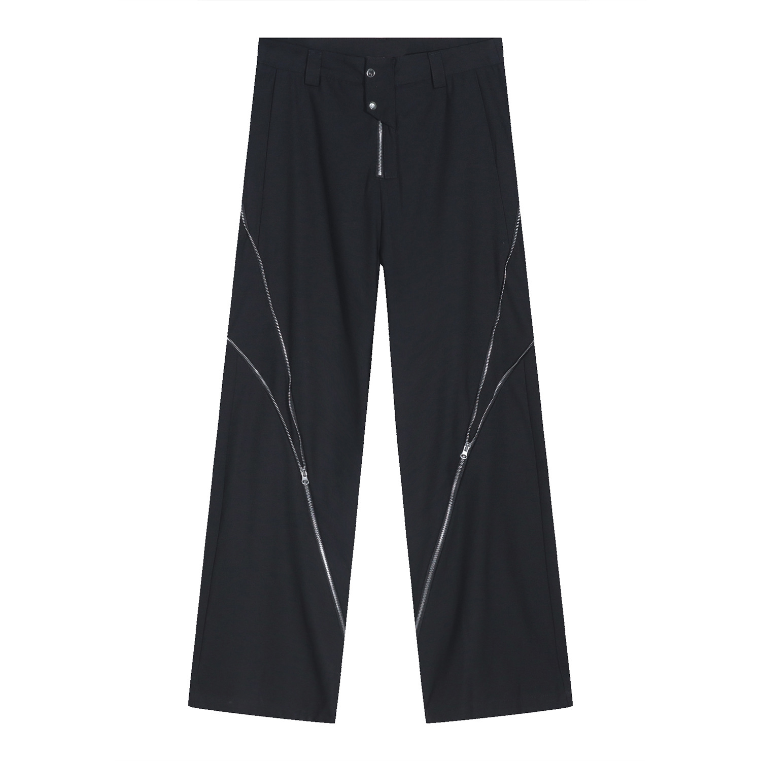 Title 5, Korean Version Zipper Slit Micro Vertical Pants...