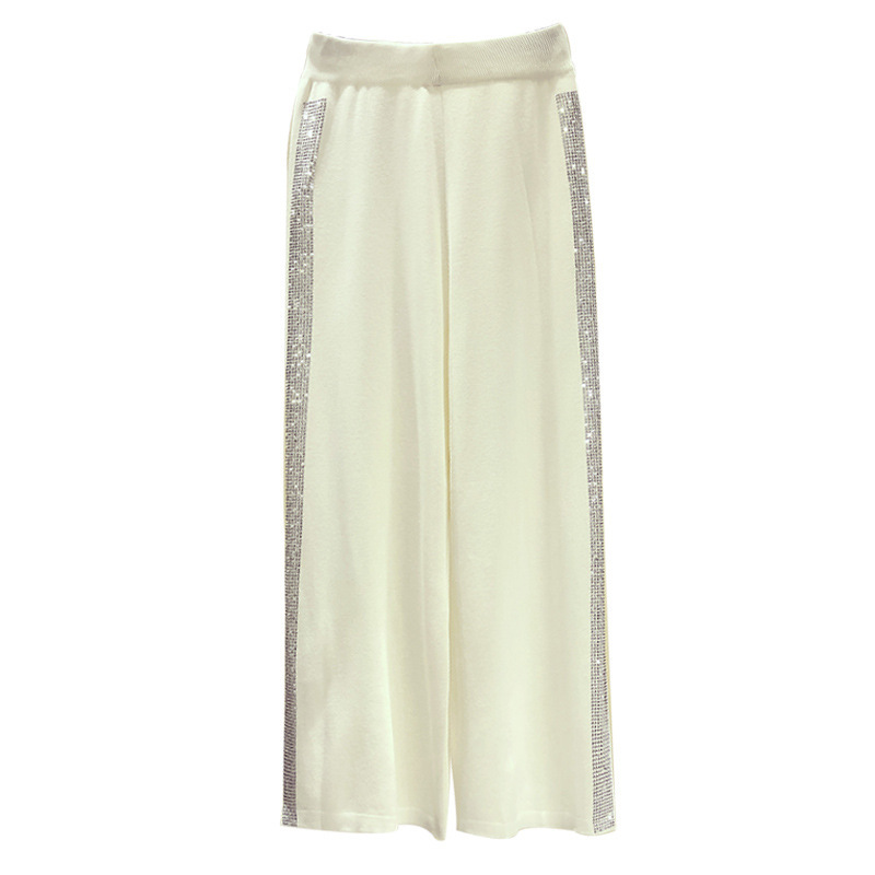 Drape Knitted Wide-leg Pants Women's Casual Long Pants