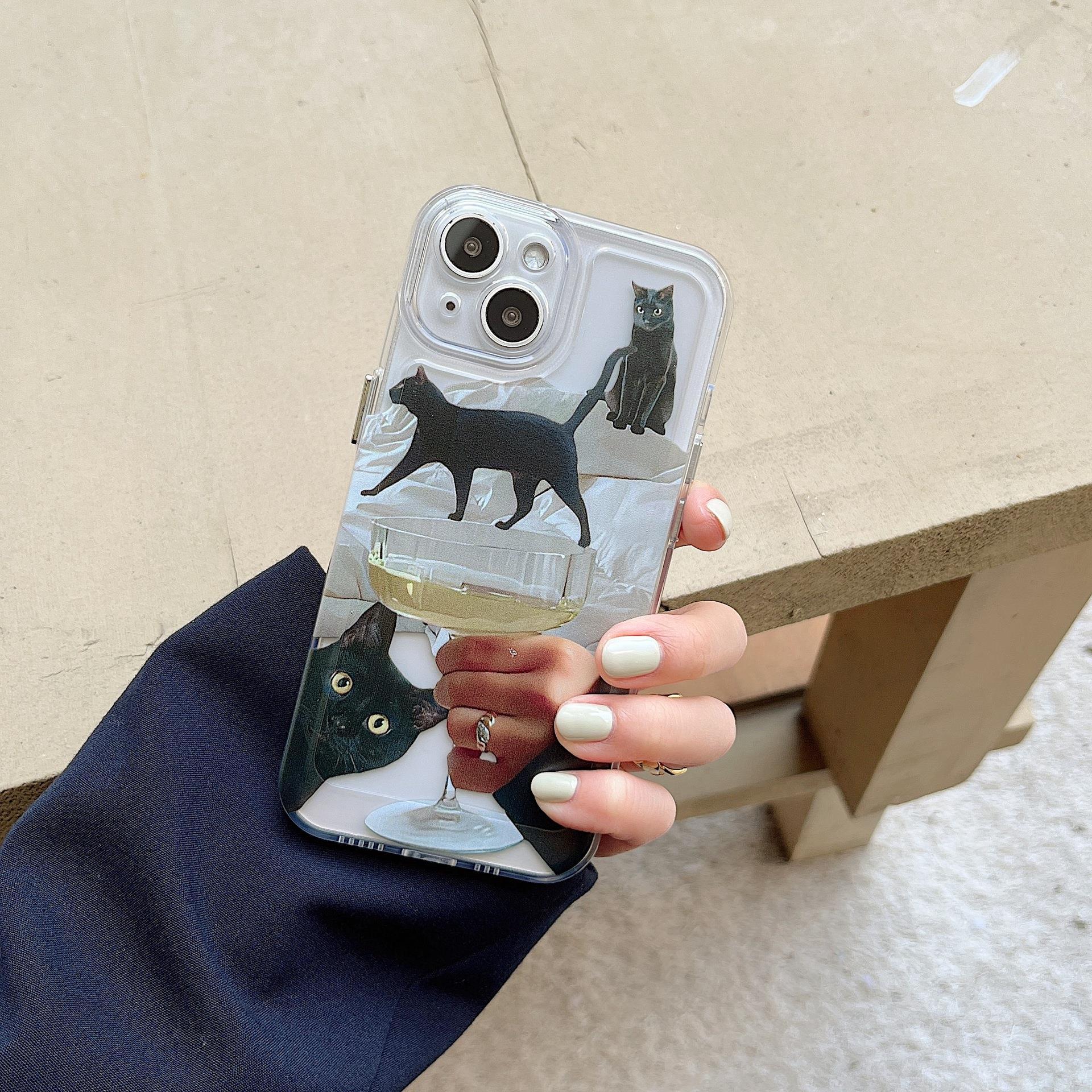 Black Cat Printed Phone Case Protective Cover