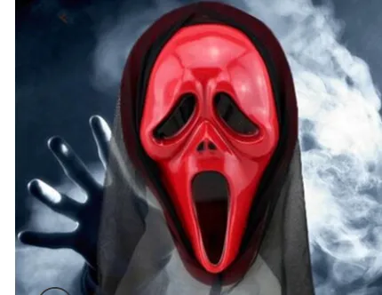 Compatible with Apple, Horror Whole Person Grimace Scared Screaming Hooded Skull Ghost Mask Red Screaming Mask - Shop at LoveMi