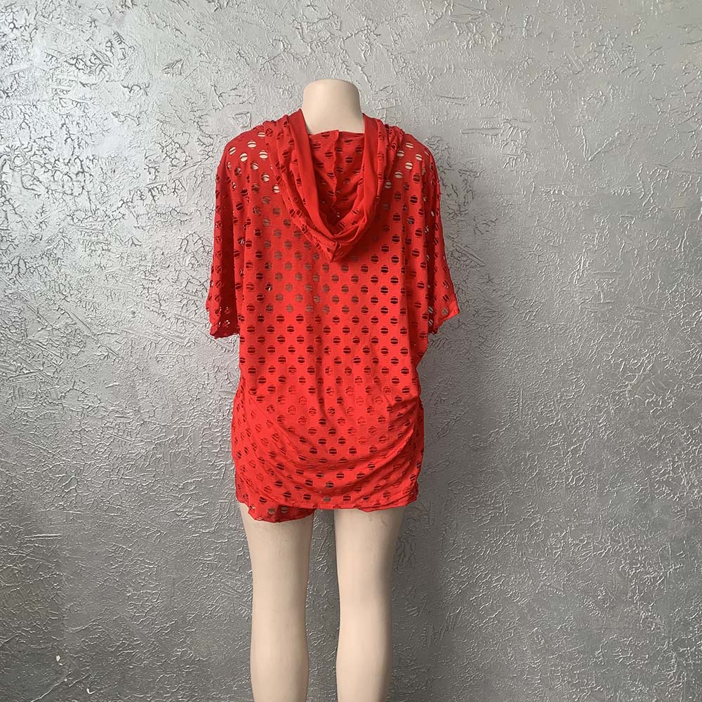 Casual Sports Mesh Loose Bat Shirt T-shirt With Shorts Suit