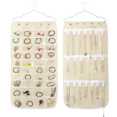 Household Non-woven Fabric Art Jewellery Storage Bag - Beige - View 1
