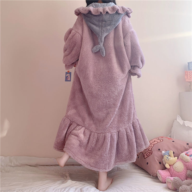 Title 6, Cute Hooded Nightdress Long Loose Fitting House...