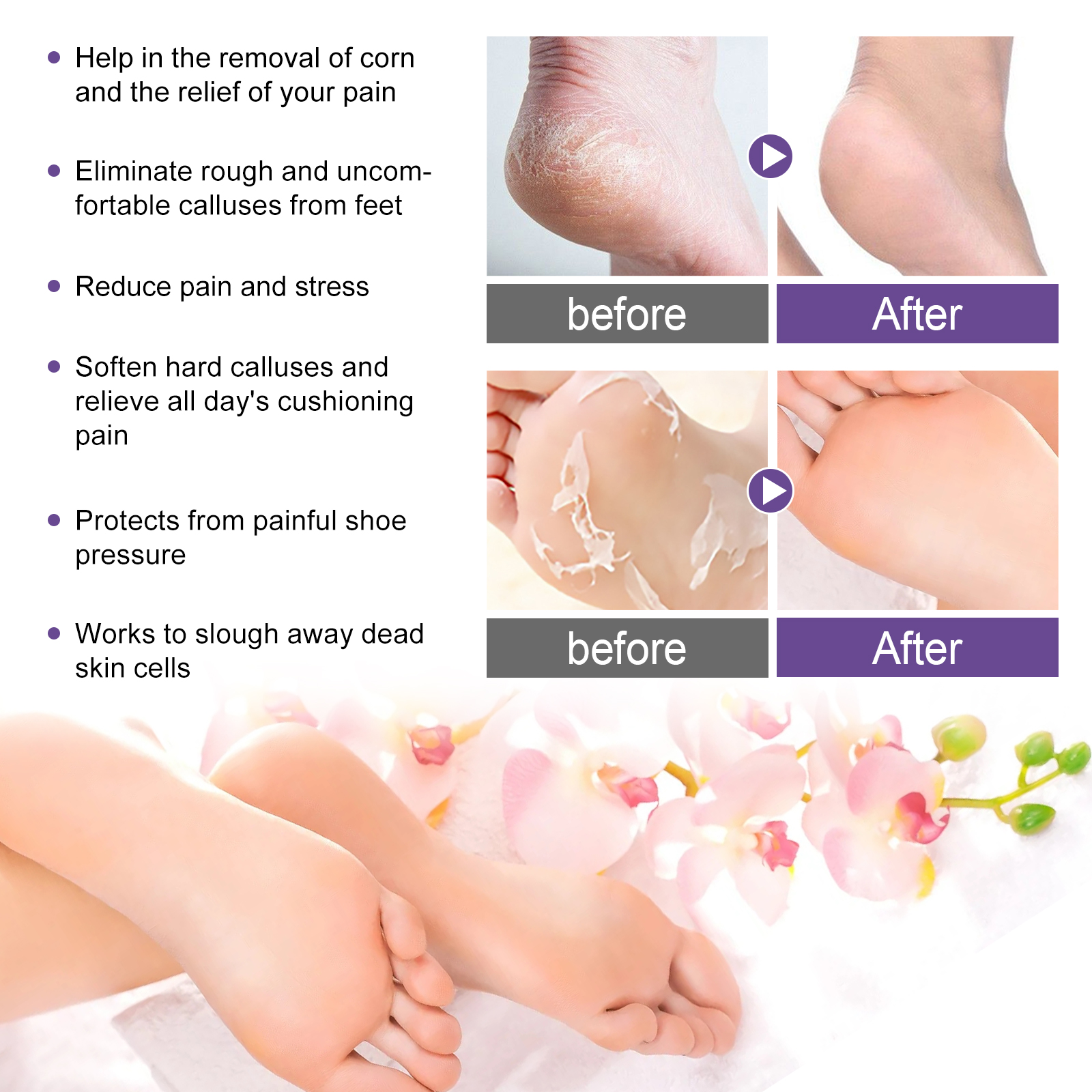 West&Month Lavender Peel Mask, Moisturizing Foot Cleansing Keratin Anti-cracking And Dead Skin Care Foot Mask