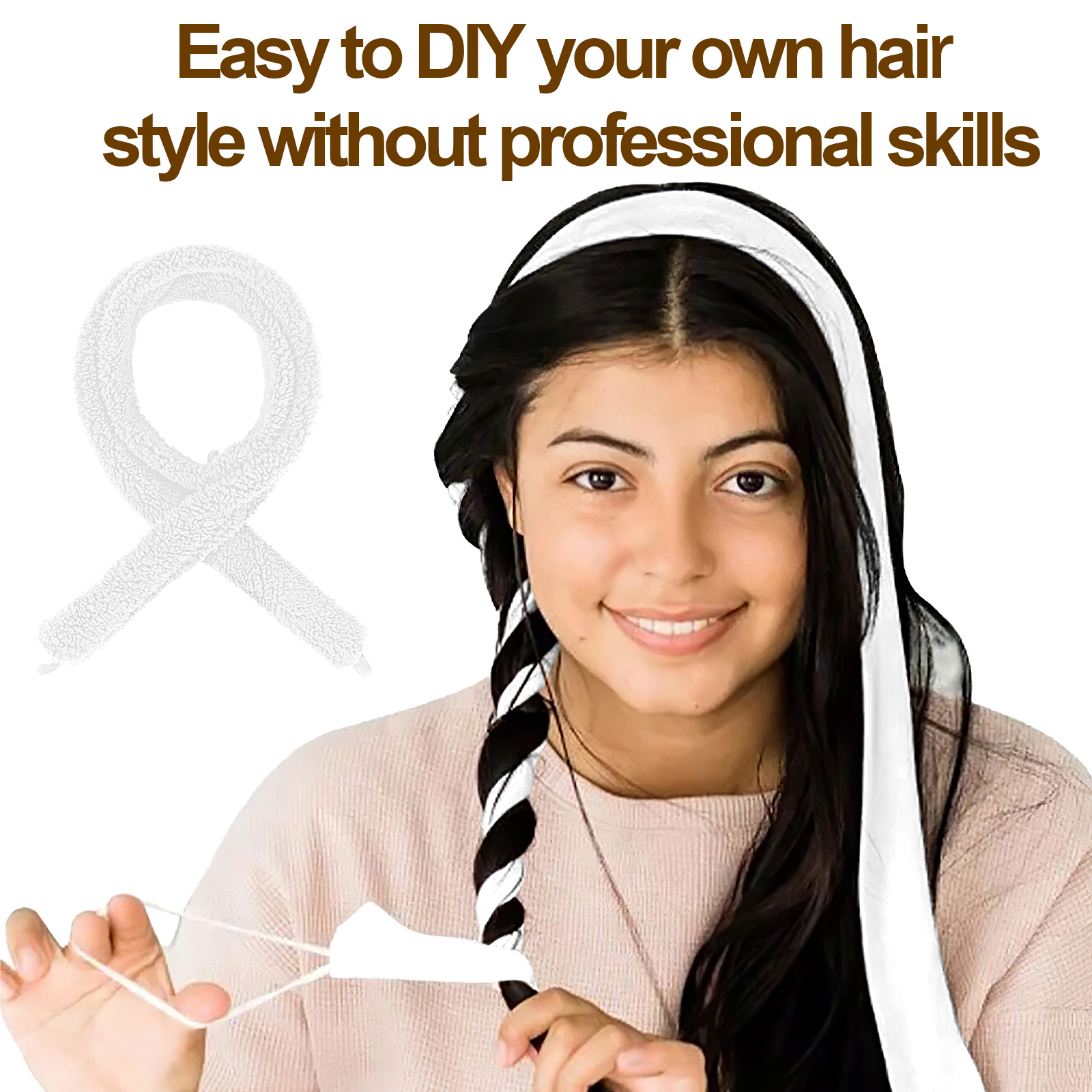 Satin Heatless Hair Curler, Lazy Natural Soft Wave DIY Heatless Curls For Sleep In Overnight, For All Hair Types 15