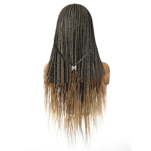 European And American Ice Silk Hair With Turban Wig Three strand Braid Brazilian Hook Stretch Net 3Picture - Shop at LoveMi