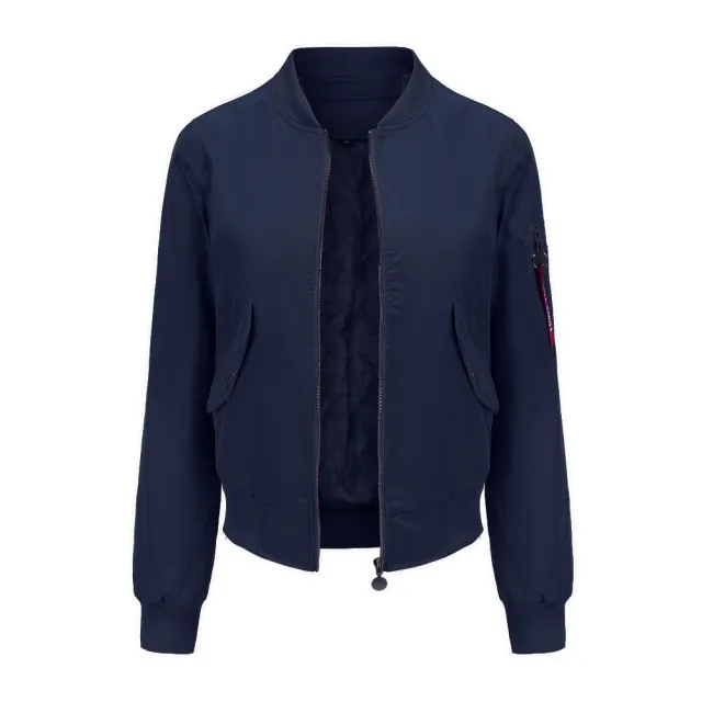 Women's Bomber Jacket Baseball Jacket Spring And Autumn Navy - Shop at LoveMi
