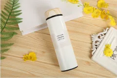 Stainless Steel Vacuum Flask Creative Fashion Cute Wood Grain Cover - White - View 1