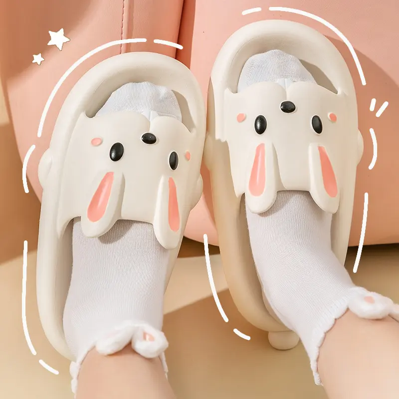 Cute Rabbit Slippers for Kids Women Summer Home Shoes