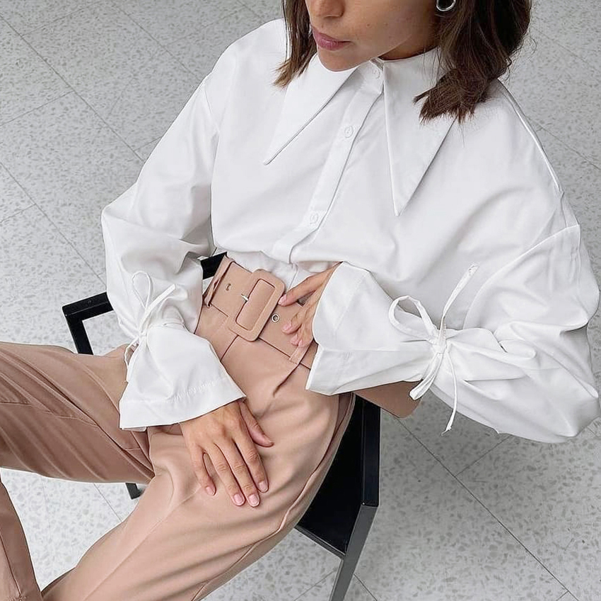 Autumn Fashion Top White Casual Blouse