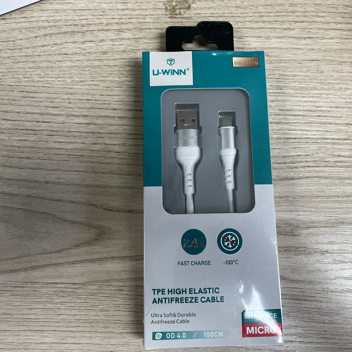 L401 Micro USB Cable 2.4A 1M White USB 3.0 UWINN