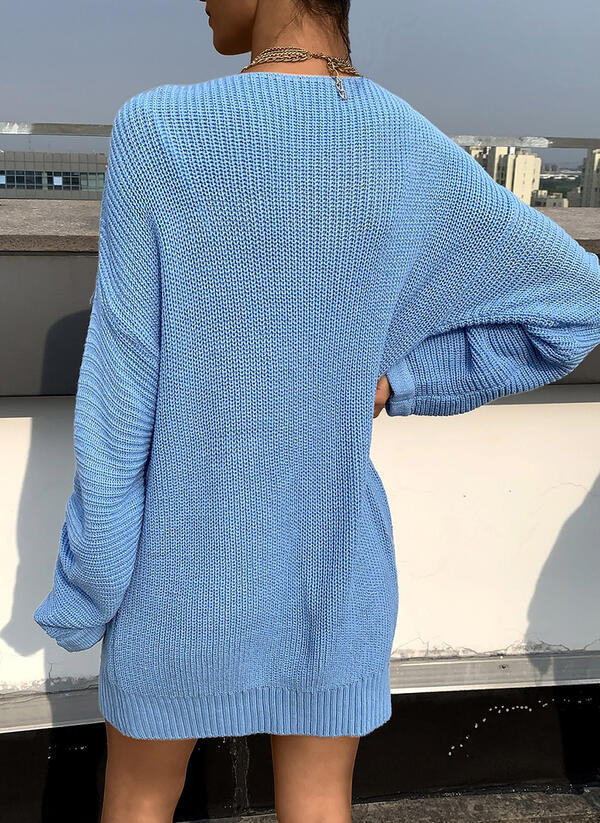 Women's Plus Size V-neck Loose Knit Sweater