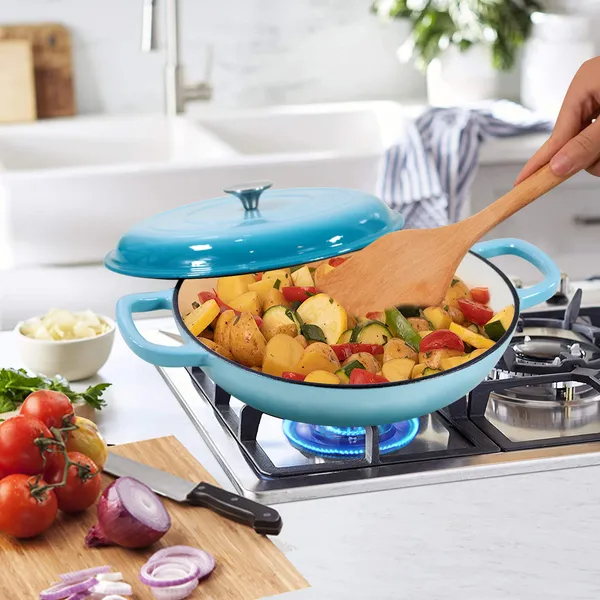 Enameled Cast Iron Dutch Oven, 3.8 Quart Dutch Oven Pot With Lid, Non Stick Cast Iron Pot, Round Oven Safe Up To, Use For Marinate, Cook, Bake And Serve 2