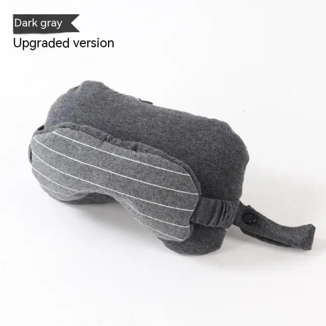 Eye Mask Two in one Pillow Jersey Foam Particles Neck Pillow 2In1 Eye Mask Dark Grey - Shop at LoveMi