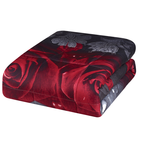 3D Comforter Set 3 Pieces Rose Love Romantic Moment Print Comforter Set With Microfiber Fabric And Filling Amazon Shipping 4