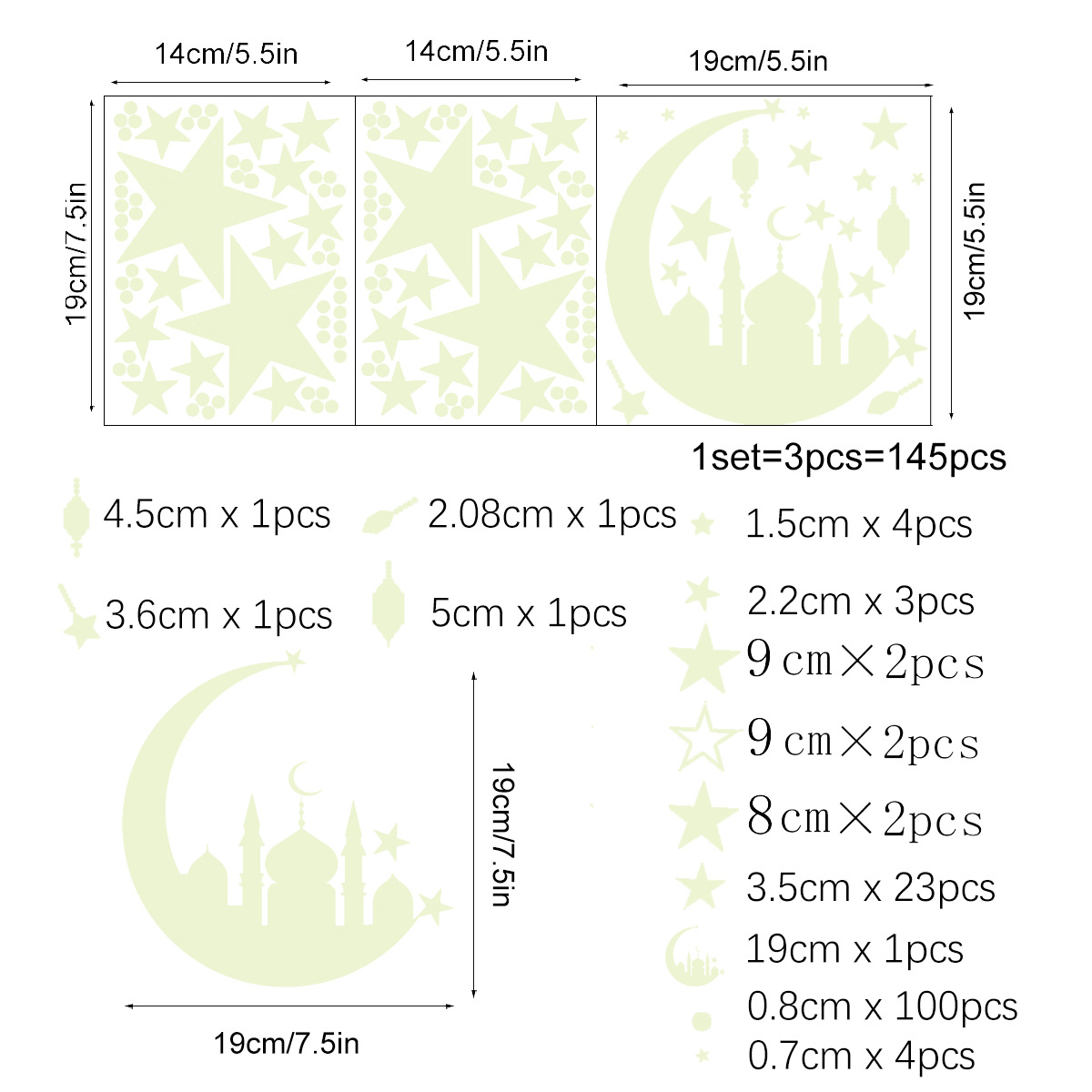 Glowing Blue Luminous Wall Stickers For Bedroom - Picture 5 of 6