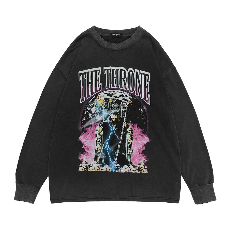 TKPA Hip-hop Retro Street Fashion Brand Skull Print