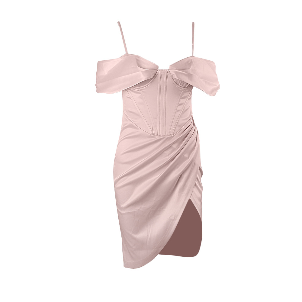 Pleated One-Shoulder Split Dress, picture 2 of 5