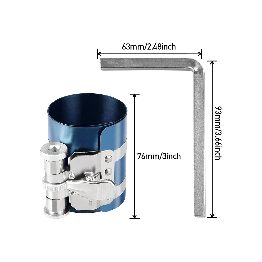 Quick Release Engine Piston Ring Compressor Tool Ratchet Type Clamp 53 - 175mm — image 9