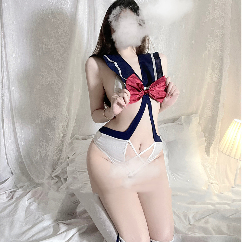 Student Uniform With Belly Covering And Thin Suspenders