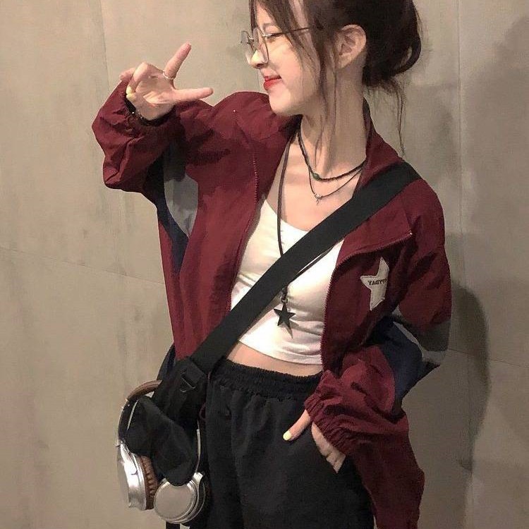 Color Contrast Color Patchwork Shell Jacket Patch
