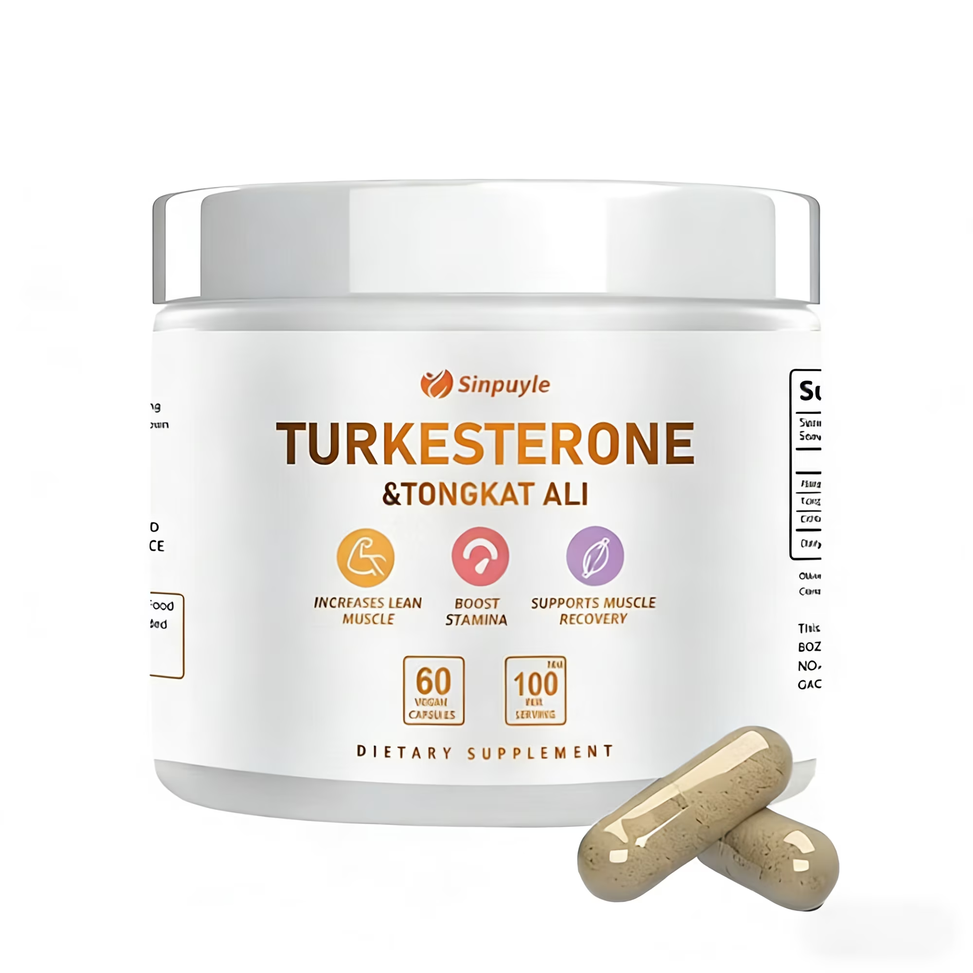 Turkesterone & Tongkat Ali Supplement , 60 Vegan Capsules, Lean Muscle Growth, S
