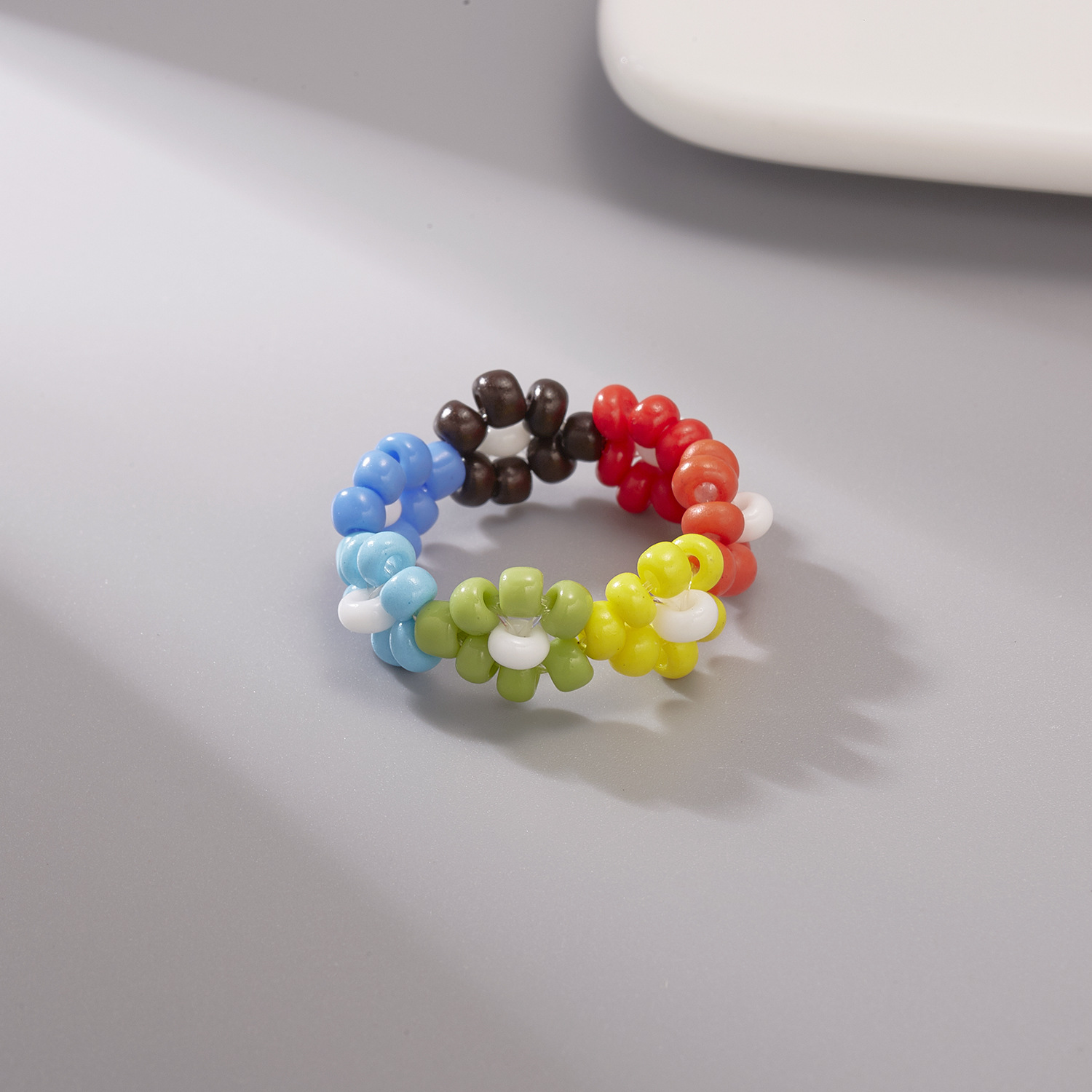 Japanese And Korean Style Small Flower Bead Ring