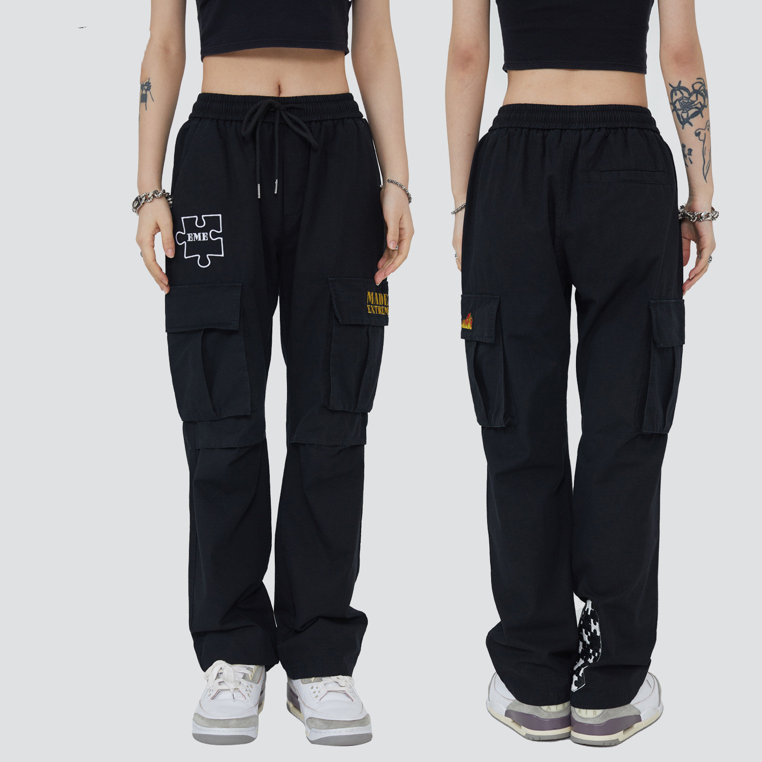 Title 9, Street Retro Loose Hip Hop Skateboard Overalls ...