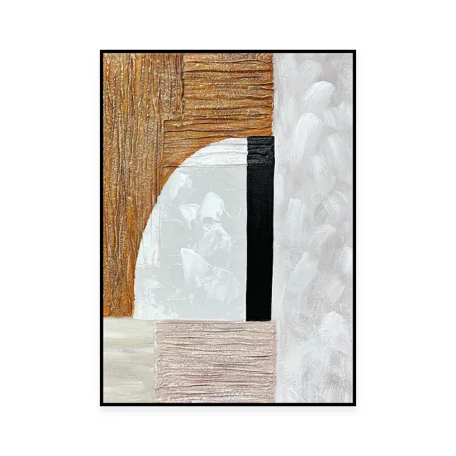 Modern Gold Simple Abstract Handmade Oil Painting Original Decoration Living Room Contemporary Home Decor Wall Art Without Inner Frame - Shop at LoveMi